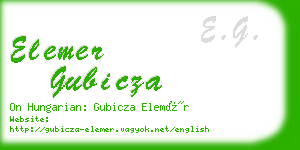 elemer gubicza business card